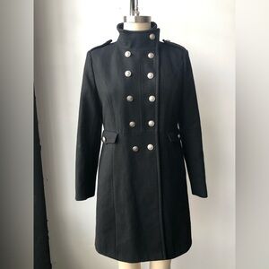 Esprit Black Double-Breasted Wool Coat Size XL